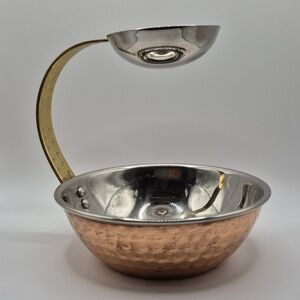Maison jacynthe Gold Hammered Metal Bowl with Handle